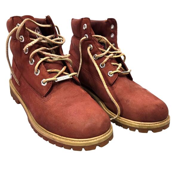 Timberland Rusty Red Brown Workwear Waterproof Leather Work Boots Size 7 - Picture 1 of 15